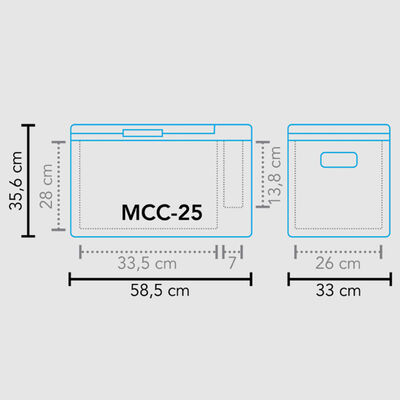 Mestic Kühlbox Kompressor MCC-25 Schwarz 25 L