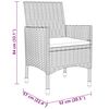 vidaXL 3-tlg. Garten-Essgruppe Poly Rattan Braun