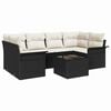 vidaXL Gartensofa-set 7 Stk. Schwarz Poly-Rattan
