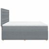 vidaXL Boxspringbett mit Matratze Hellgrau 200x200 cm Stoff
