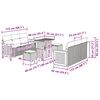 vidaXL Gartensofa-set mit Kissen 9 pcs Schwarz und Creme