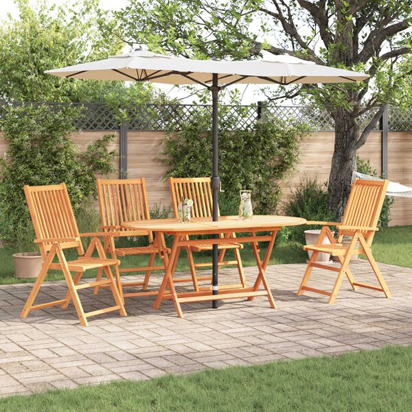 vidaXL Garten Essgruppe 5 pcs Braun Massivholz Akazie