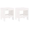 vidaXL Gartenhocker 2 Stk. Wei&szlig; 40x36x45 cm Massivholz Kiefer