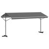 vidaXL Freistehende Markise 5 x 3 m Polyester Grau