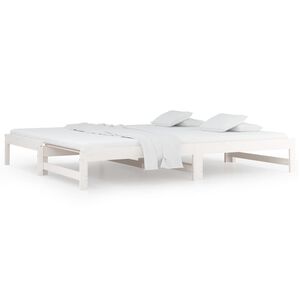 vidaXL Tagesbett Ausziehbar Wei&szlig; 2x(90x200) cm Massivholz Kiefer