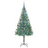 vidaXL K&uuml;nstlicher Weihnachtsbaum Gr&uuml;n 180 cm PVC und Stahl
