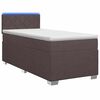 vidaXL Boxspringbett mit Matratze und LED Dunkelbraun 90 x 200 cm