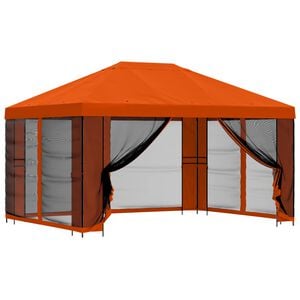 vidaXL Garten Pavillon mit Seitenw&auml;nden 4 x 3 m Orange