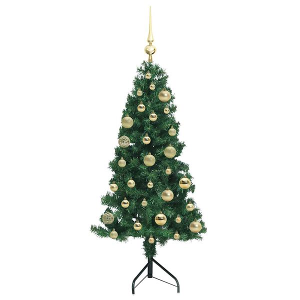 vidaXL Eckiger k&uuml;nstlicher Weihnachtsbaum Gr&uuml;n 120 cm PVC und Metall