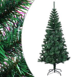 vidaXL K&uuml;nstlicher Weihnachtsbaum Schillernde Spitzen Gr&uuml;n 150 cm PVC