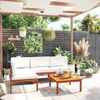 vidaXL 5-teiliges Garten-Lounge-Set mit Kissen Creme 63 x 63 cm