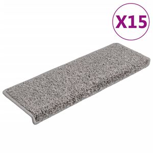 vidaXL Stufenmatten 15 Stk. 65x21x4 cm Grau Rechteckiger Rand