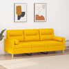 vidaXL 3-Sitzer-Sofa mit Kissen Hellgelb 180 cm Stoff