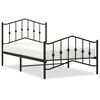 vidaXL Bettgestell mit Kopf- und Fu&szlig;teil Metall Schwarz 100x190 cm