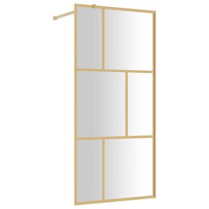 vidaXL Duschwand f&uuml;r Begehbare Dusche mit ESG Klarglas Golden 80x195cm