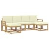 vidaXL Outdoor-Sofagarnitur 6 Stk. Wei&szlig; und Creme Polyester