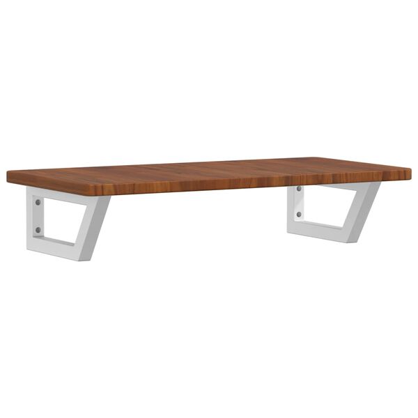 vidaXL Waschtischplatte mit Halterung Stahl und Massivholz Eiche