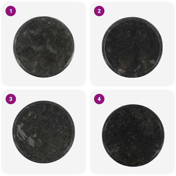 vidaXL Tischplatte Schwarz &Oslash;40x2,5 cm Marmor