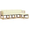 vidaXL Outdoor-Sofagarnitur 5 stk. Wei&szlig; und Creme