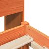 vidaXL Massivholzbett mit Regal ohne Matratze Wachsbraun 100x200 cm