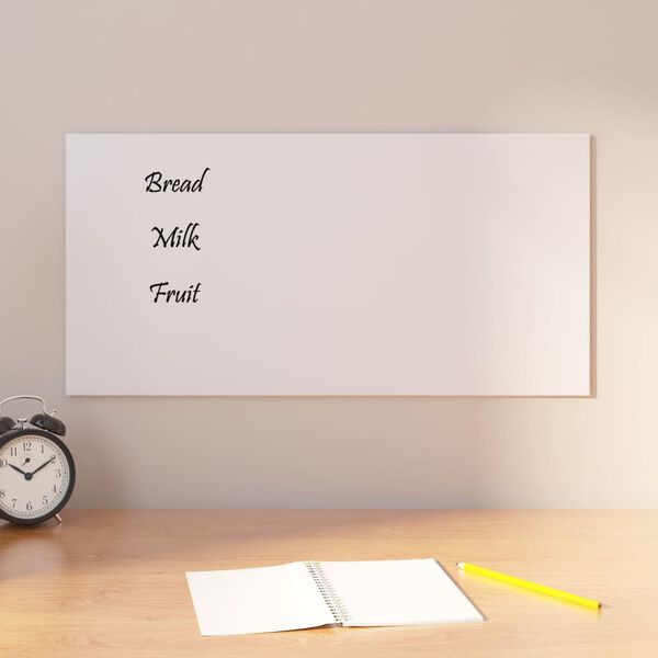 vidaXL Magnettafel Wandmontage Wei&szlig; 60x30 cm Hartglas