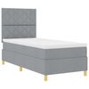 vidaXL Boxspringbett mit Matratze Hellgrau 100 x 200 cm Stoff