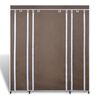 vidaXL Stoffschrank mit F&auml;chern und Stangen 45&times;150&times;176 cm Braun
