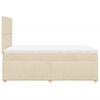 vidaXL Boxspringbett mit Matratze Creme 120x200 cm Stoff