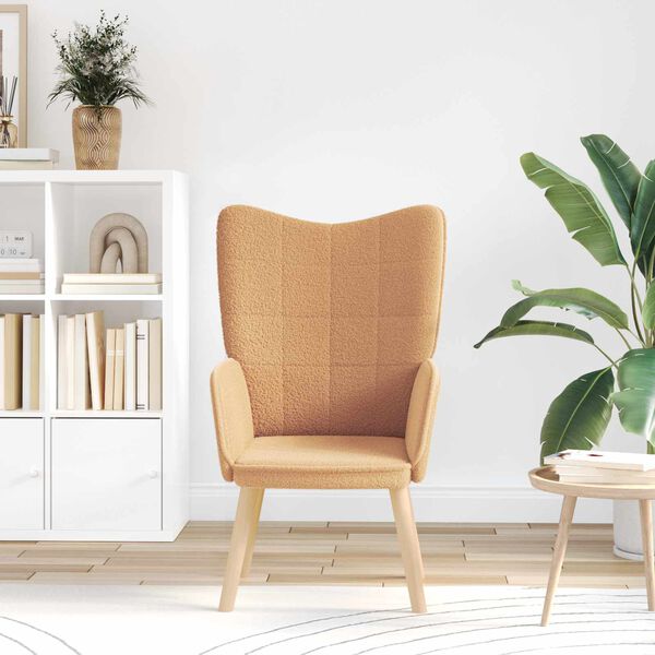 vidaXL Sessel Beige 62 x 67 x 95,5 cm Sherpa-Stoff