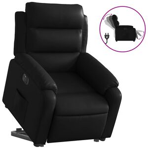 vidaXL Relaxsessel mit Aufstehhilfe Elektrisch Schwarz Kunstleder