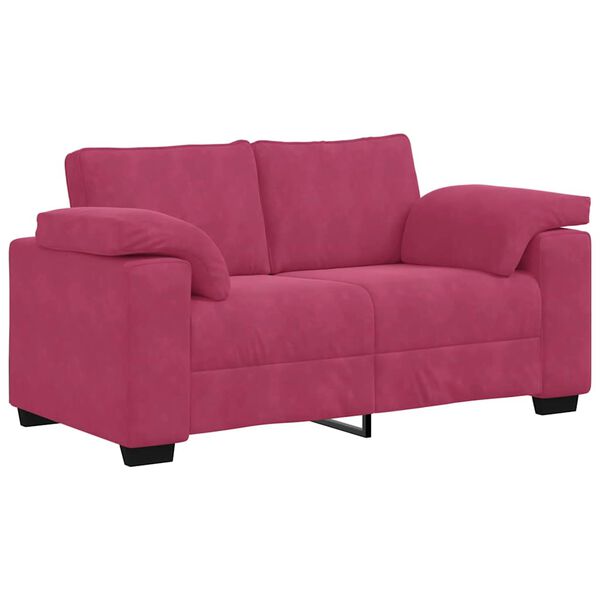 vidaXL 2-teiliges Sofa-Set mit Kissen, weinroter Samt