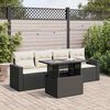 vidaXL 5-tlg. Garten-Sofagarnitur mit Kissen Schwarz Poly Rattan