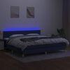 vidaXL Boxspringbett mit Matratze & LED Blau 200x200 cm Stoff