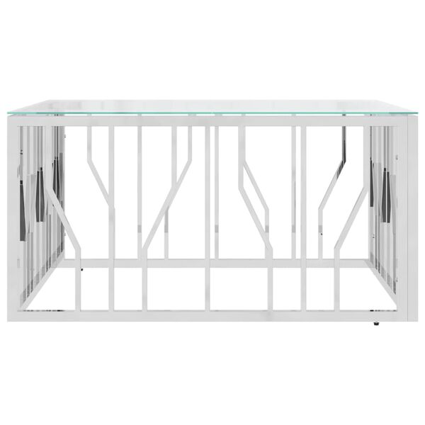 vidaXL Couchtisch 80x80x40 cm Edelstahl und Glas