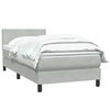 vidaXL Boxspringbett mit Matratze Hellgrau 90x220 cm Samt