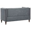 vidaXL Chesterfield-Sofa 2-Sitzer Stoffbezug Grau