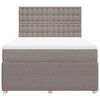 vidaXL Boxspringbett mit Matratze Taupe 160x200 cm Stoff