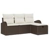 vidaXL Gartensofa-set mit Kissen mit Speicher 4 pcs Braun Poly-Rattan