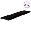 vidaXL Treppenstufen 12 Stk. Braun-Schwarz 120x25x2 cm Massivholz Eiche