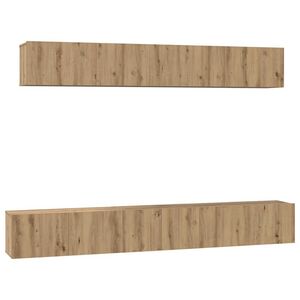 vidaXL TV-Schrankset Wandmontiert 5 pcs Artisan-Eiche Holzwerkstoff