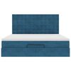 vidaXL Ottoman-Bett mit Matratzen & LEDs Dunkelblau 160x200 cm Samt