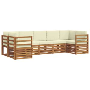 vidaXL Outdoor-Sofagarnitur 7 pcs Natur und Creme