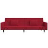 vidaXL Schlafsofa 2-Sitzer mit 2 Kissen & Hocker Weinrot Samt