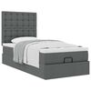 vidaXL Ottoman-Bett mit Matratze Dunkelgrau 80x200 cm Stoff