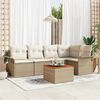 vidaXL Garten-Sofa-Set mit Kissen mit Speicher 6 pcs Beige und Creme