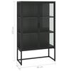 vidaXL Highboard Schwarz 80x35x135 cm Stahl und Gehärtetes Glas