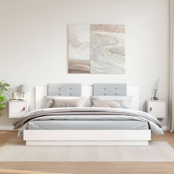 vidaXL Wandschränke 2 Stk. Weiß 31,5x30x30 cm Massivholz Kiefer