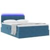 vidaXL Bett mit Stauraum und LED mit LED Dunkelblau 140 x 200 cm Samt