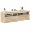 vidaXL TV-Schränke LED-Leuchten 2 Stk. Sonoma-Eiche 60x35x40 cm
