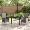 vidaXL Garten Essgruppe mit Kissen 5 pcs Grau Poly Rattan